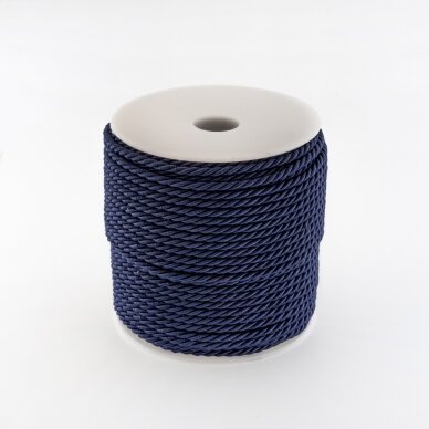 Sukta virvė, #070 tamsi rašalo mėlyna spalva, apie 50 metrų/ritė, 3 mm