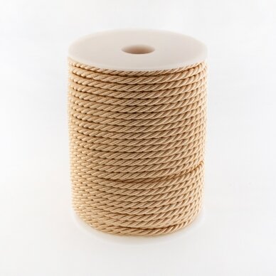 Twisted cord, #108 light smoky pink, about 25-meter/spool, 6 mm