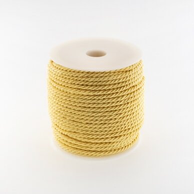 Twisted cord, #122 extra light yellow, about 50-meter/spool, 5 mm