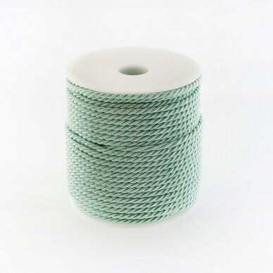 Twisted cord, #159 mint green, about 50-meter/spool, 3 mm