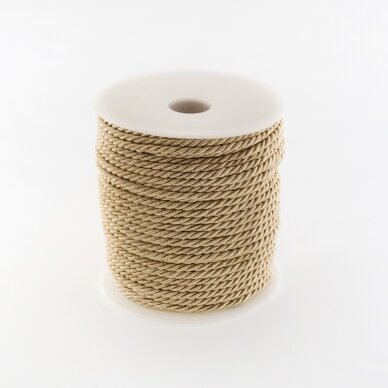 Twisted cord, #165 flax, about 50-meter/spool, 3 mm