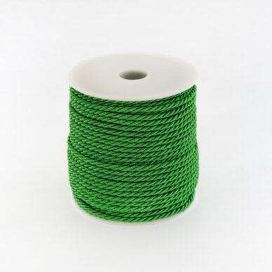 Twisted cord, #166 green, about 50-meter/spool, 3 mm