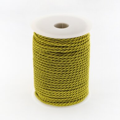 Twisted cord, #172 light moss green, about 50-meter/spool, 4 mm