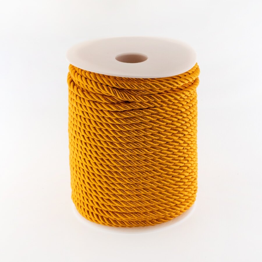 Twisted cord, #034 dark orange, about 50-meter/spool, 5 mm