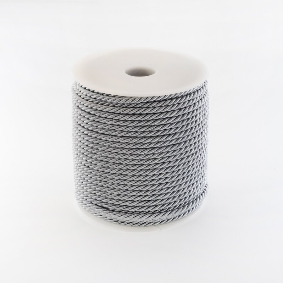 Sukta virvė, #104 platinos pilka spalva, apie 50 metrų/ritė, 5 mm