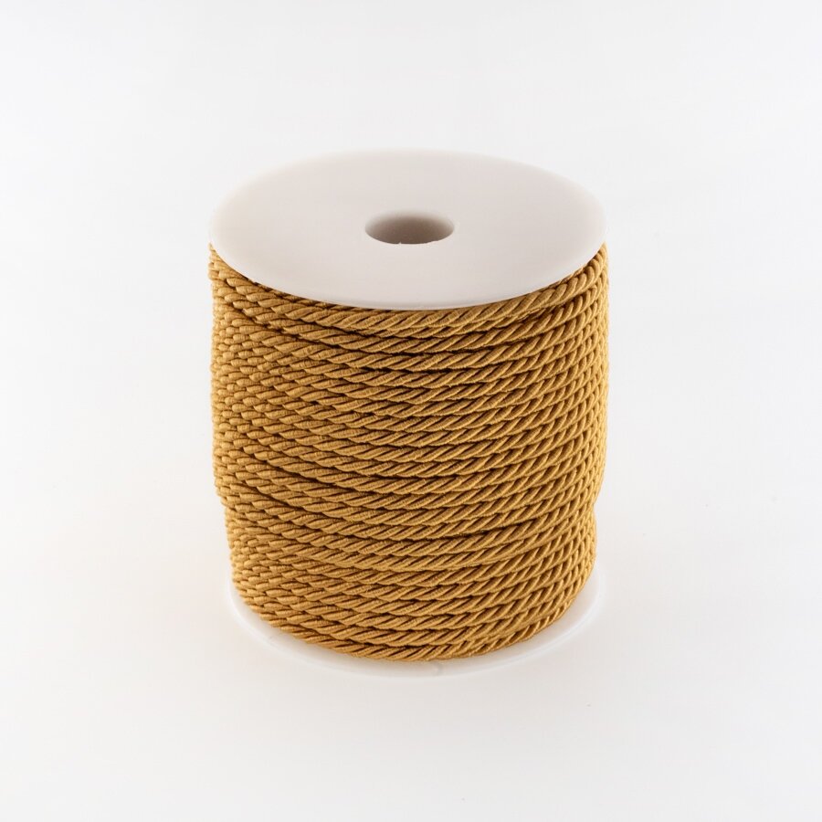 Twisted cord, #115 light peanut brown, about 50-meter/spool, 3 mm