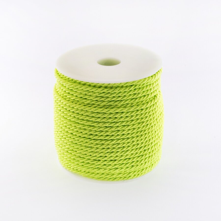 Twisted cord, #133 lime green, about 50-meter/spool, 4 mm