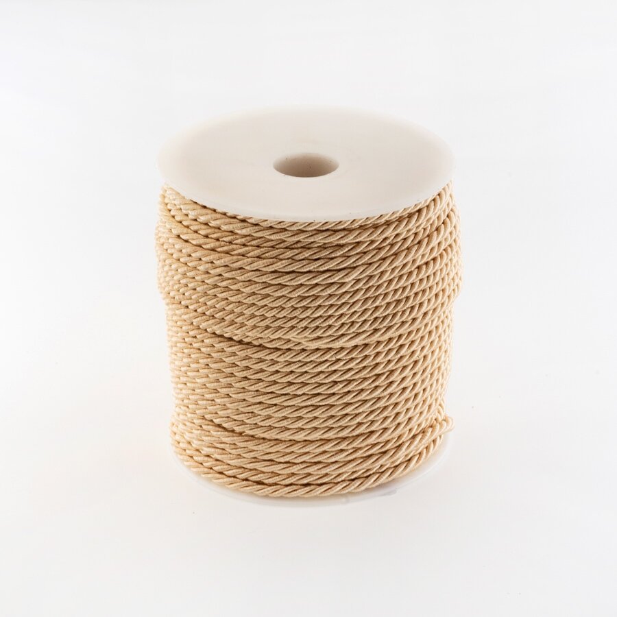 Twisted cord, #145 peach, about 50-meter/spool, 3 mm