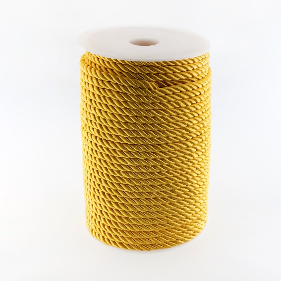 Twisted cord, #158 dark yellow, about 50-meter/spool, 5 mm