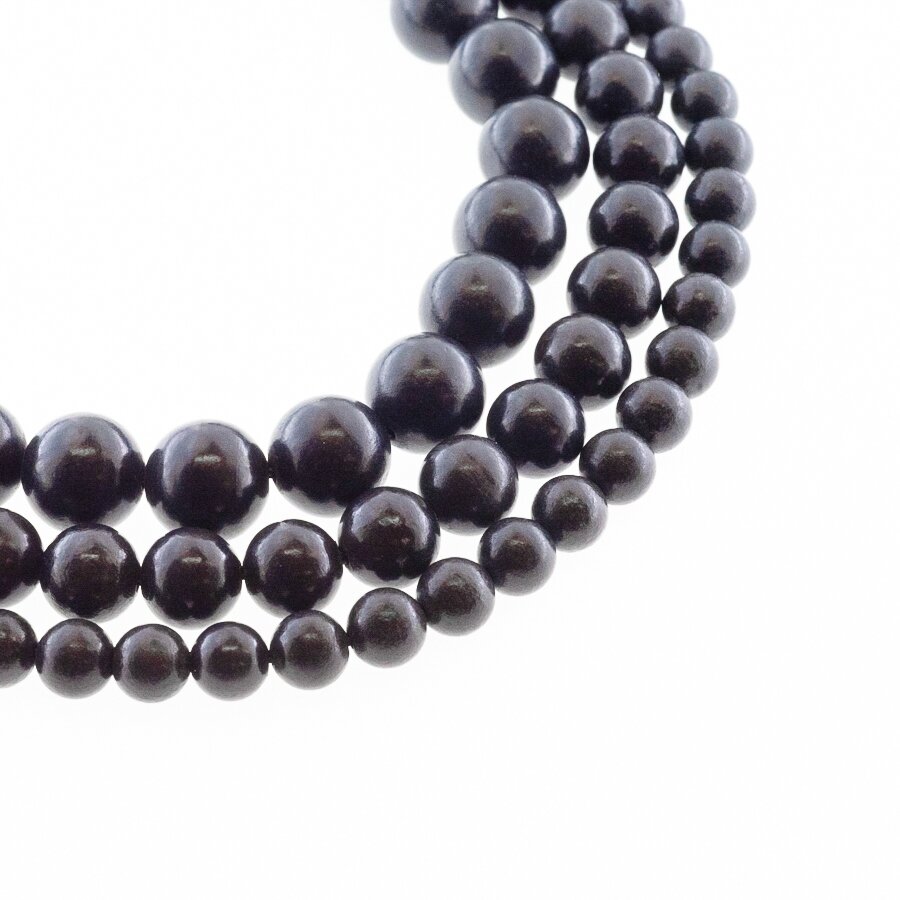 Shungite, Natural, B Grade, Round Bead, Black, 37-39 cm/strand, 6 mm Shungite, Natural, B Grade, Round Bead, Black, 37-39 cm/strand, 6 mm