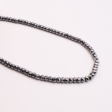 Teraherco akmuo, natūralus, A kokybė, briaunuotas, abacus rondelės forma, 37-39 cm/gija, 6x4 mm