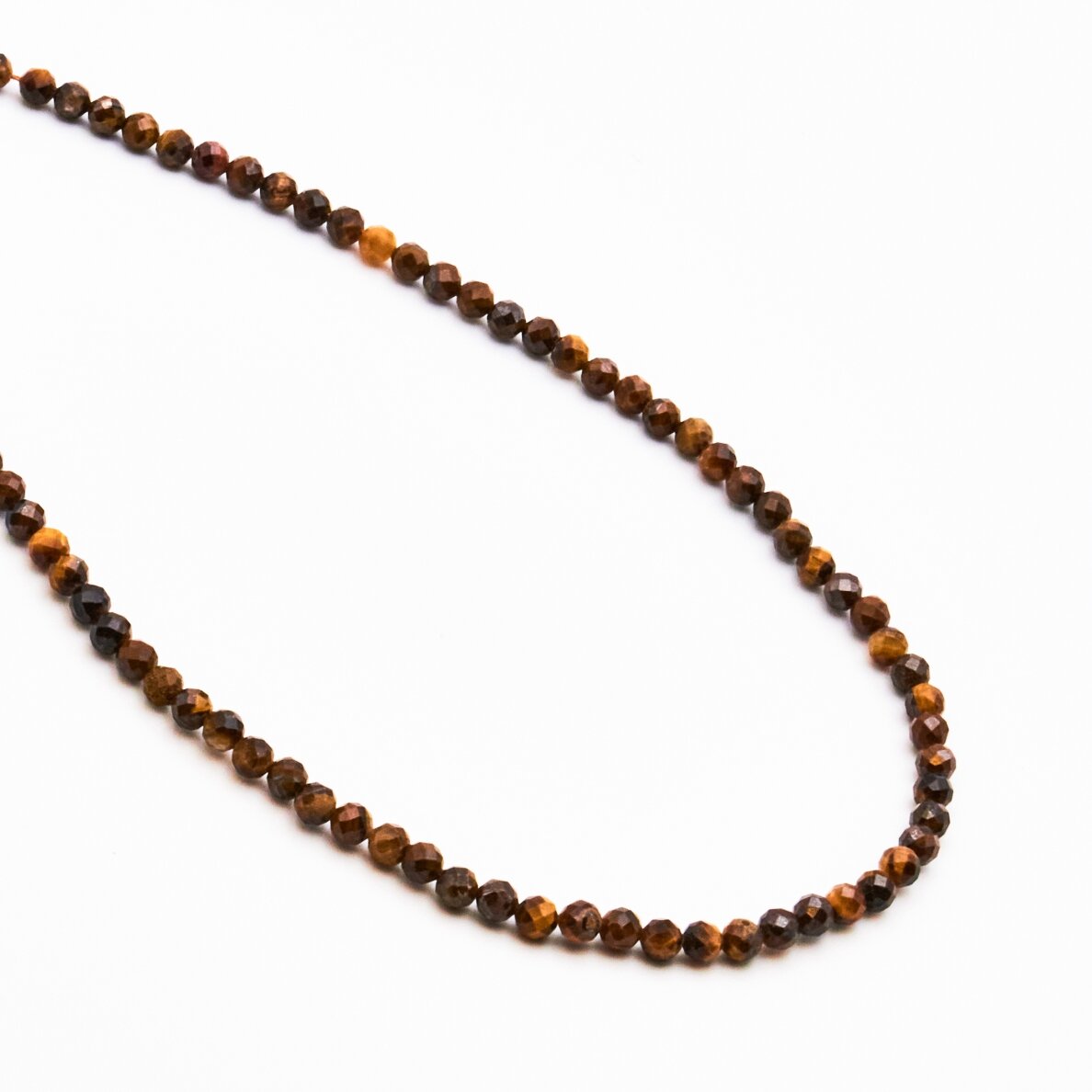 Tiger's Eye, natural, A+ quality, faceted, round bead, 37-39 cm/string, 2 mm Tiger's Eye, natural, A+ quality, faceted, round bead, 37-39 cm/string, 2 mm