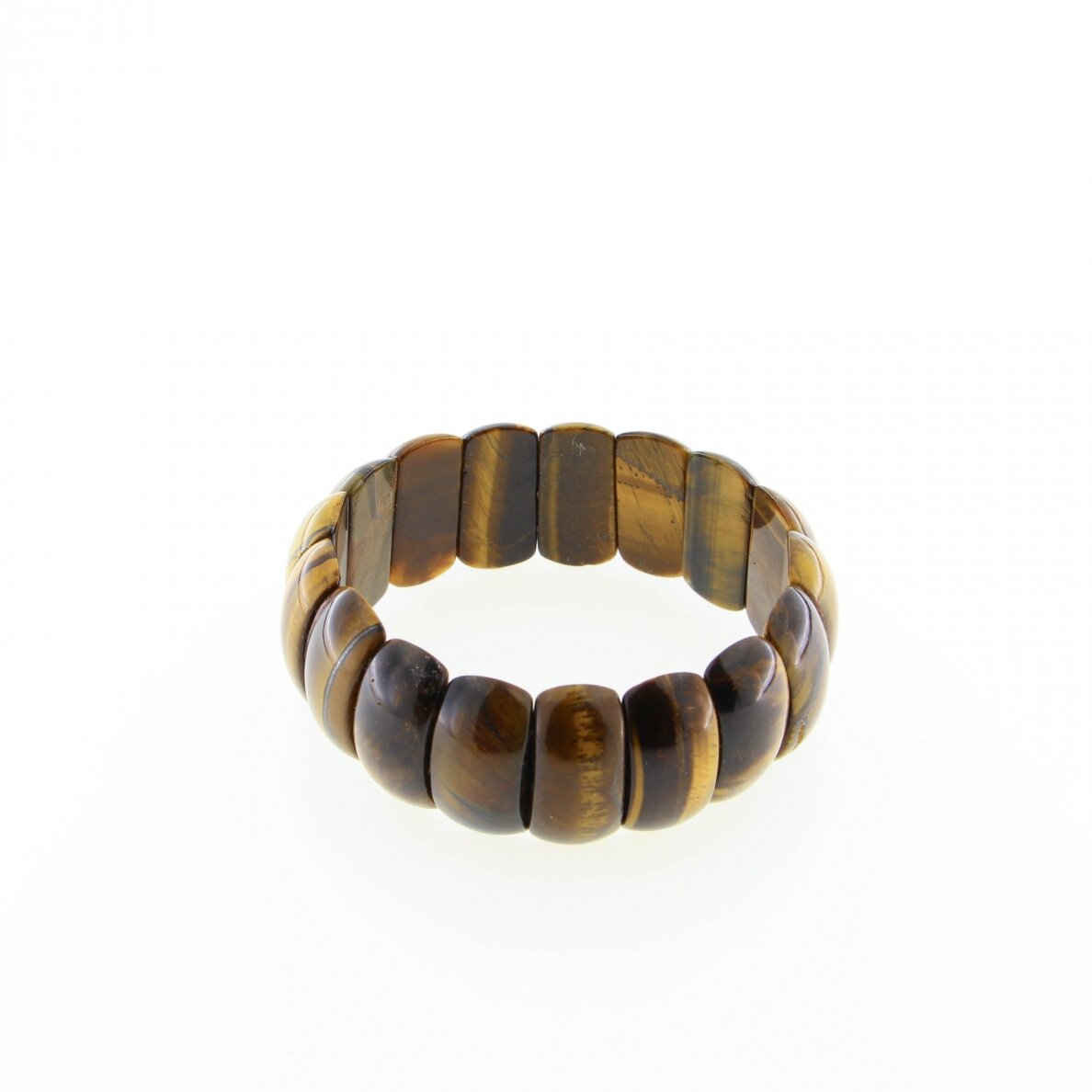 Tigers eye stone bracelet, cut oval form, 23cm long, 25x12mm size