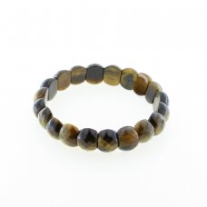 Tigers eye stone bracelet, faceted halfround form, 21cm long, 13x11mm size