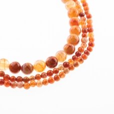 Tigro odos ugnies agatas, natūralus, dažytas, apvali forma, oranžinė spalva, 37-39 cm/gija, 4, 6, 8, 10, 12, 14 mm Tigro odos ugnies agatas, natūralus, dažytas, apvali forma, oranžinė spalva, 37-39 cm/gija, 4, 6, 8, 10, 12, 14 mm
