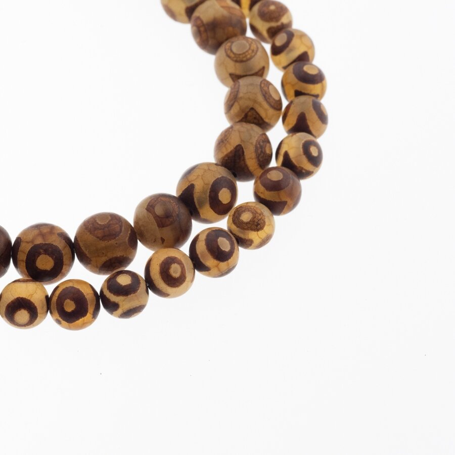 Tibetan Style Dzi Agate, Natural, B Grade, Dyed, Heated, Round Bead, Eyed Brown, 37-39 cm/strand, 8, 10, 12 mm Tibetan Style Dzi Agate, Natural, B Grade, Dyed, Heated, Round Bead, Eyed Brown, 37-39 cm/strand, 8, 10, 12 mm