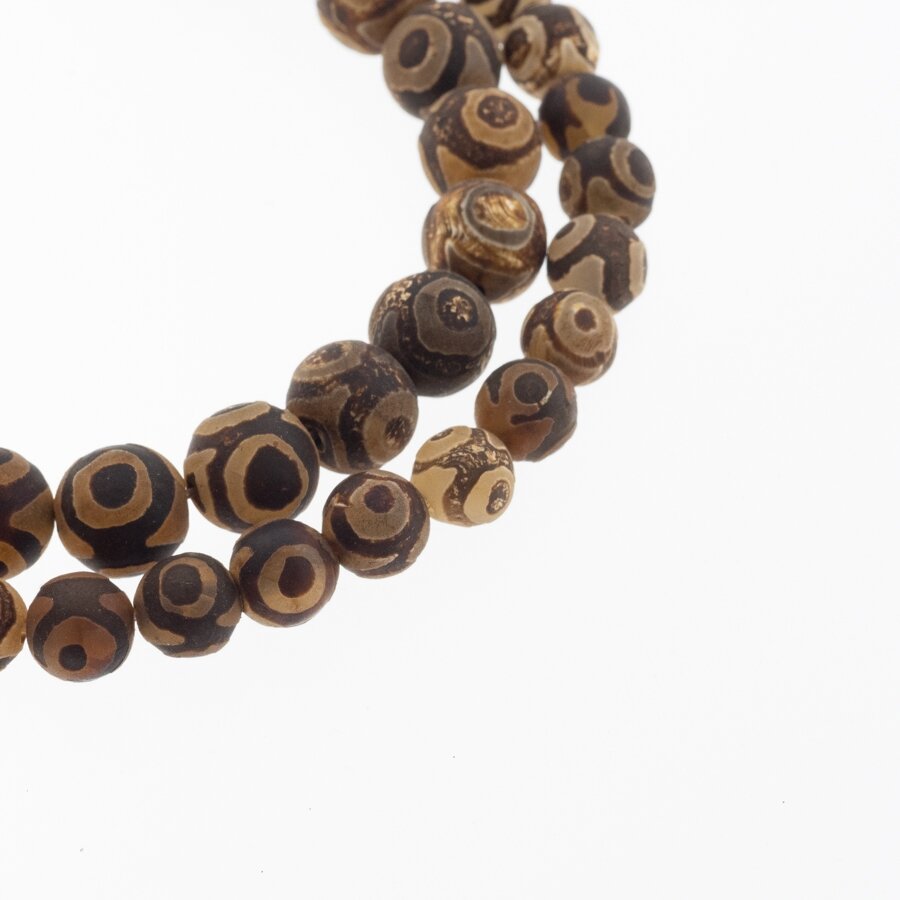 Tibetan Style Dzi Agate, Natural, B Grade, Dyed, Heated, Round Bead, Eyed Chocolate, 37-39 cm/strand, 8, 10, 12 mm Tibetan Style Dzi Agate, Natural, B Grade, Dyed, Heated, Round Bead, Eyed Chocolate, 37-39 cm/strand, 8, 10, 12 mm