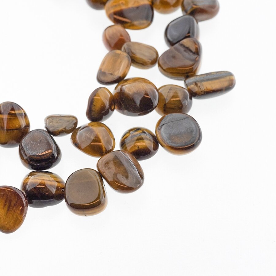 Tigereye, Natural, AB Grade, Top-drilled Rounded Chip Bead, Brown, 37-39 cm/strand, about 8x10-12x18 mm Tigereye, Natural, AB Grade, Top-drilled Rounded Chip Bead, Brown, 37-39 cm/strand, about 8x10-12x18 mm