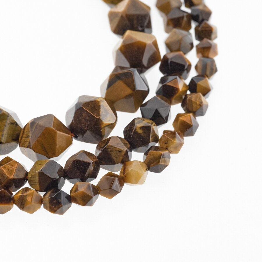 Tigereye, Natural, AB Grade, Star-cut Round Bead, Brown, 37-39 cm/strand, 6, 8, 10, 12 mm Tigereye, Natural, AB Grade, Star-cut Round Bead, Brown, 37-39 cm/strand, 6, 8, 10, 12 mm