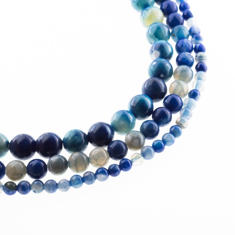 Tiger Skin Fire Agate, Natural, Dyed, Round Bead, Blue, 37-39 cm/strand, 4, 6, 8, 10, 12, 14 mm Tiger Skin Fire Agate, Natural, Dyed, Round Bead, Blue, 37-39 cm/strand, 4, 6, 8, 10, 12, 14 mm
