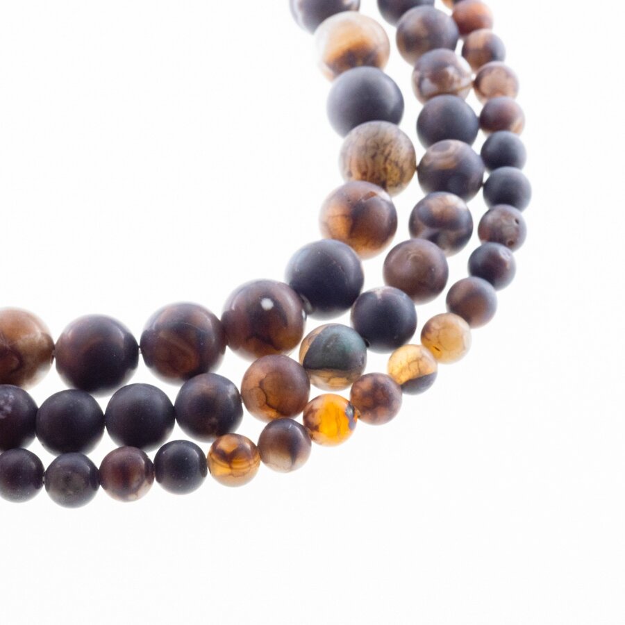 Tiger Skin Fire Agate, Natural, Dyed, Matte Round Bead, Brown, 37-39 cm/strand, 4, 6, 8, 10, 12, 14 mm Tiger Skin Fire Agate, Natural, Dyed, Matte Round Bead, Brown, 37-39 cm/strand, 4, 6, 8, 10, 12, 14 mm