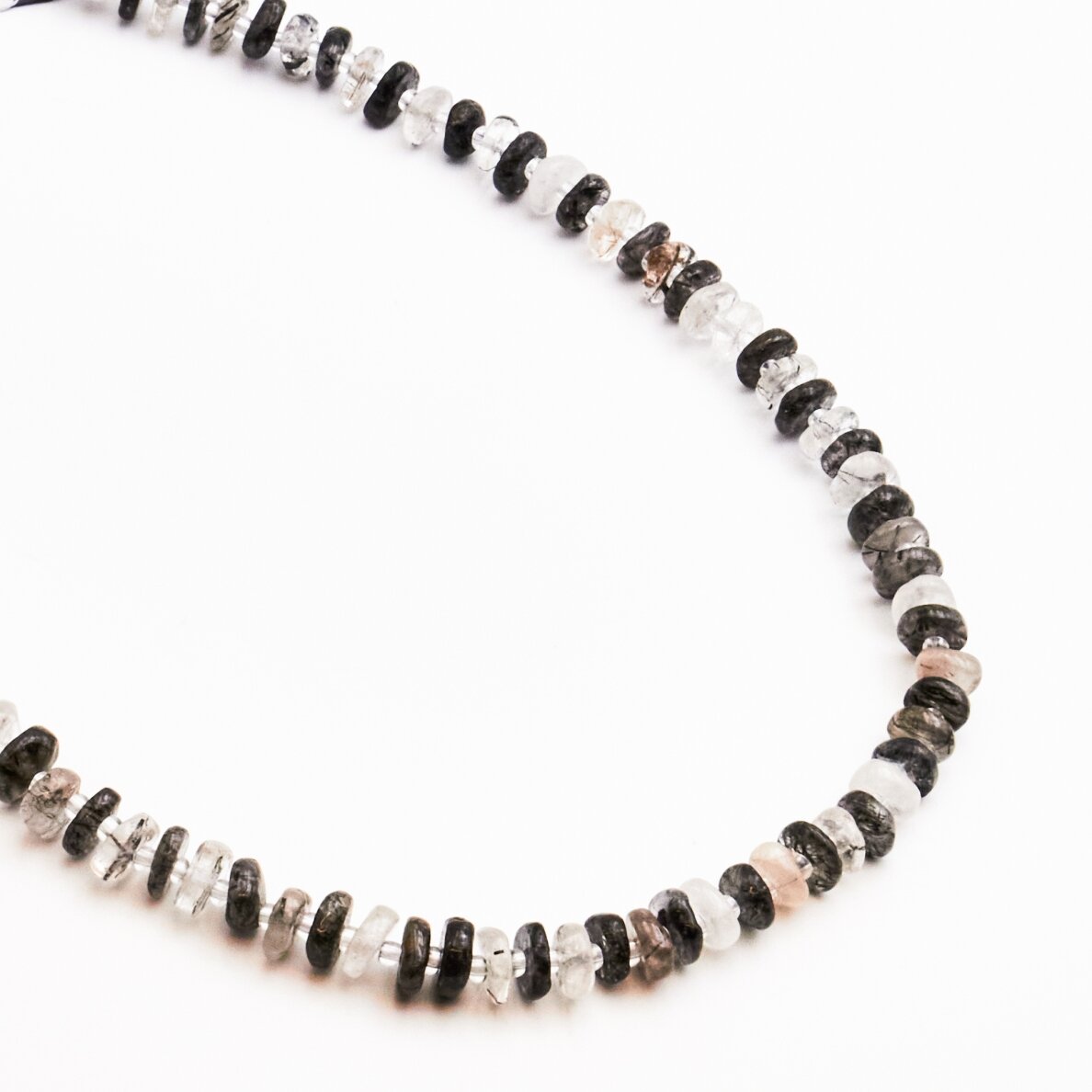 Tourmaline Quartz , 9x3 mm, 37-39 cm/gija