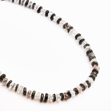 Tourmaline Quartz , 9x3 mm, 37-39 cm/gija