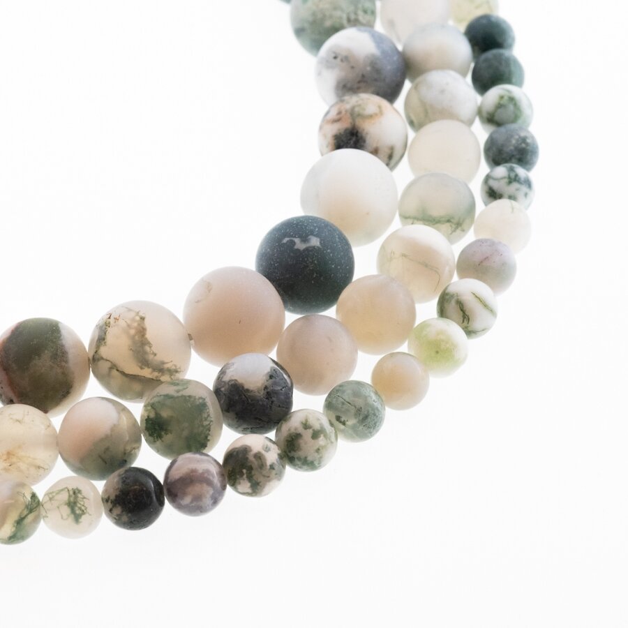 Tree Agate, Natural, B Grade, Matte Round Bead, Green-White, 37-39 cm/strand, 4, 6, 8, 10, 12 mm Tree Agate, Natural, B Grade, Matte Round Bead, Green-White, 37-39 cm/strand, 4, 6, 8, 10, 12 mm