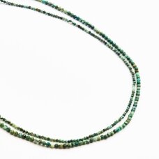 Turkis, natūralus, B kokybė, briaunuotas, apvali forma, 37-39 cm/gija, 2 mm Turkis, natūralus, B kokybė, briaunuotas, apvali forma, 37-39 cm/gija, 2 mm