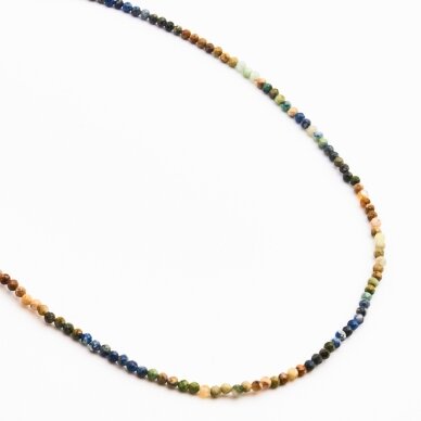 Turkis, natūralus, B kokybė, briaunuotas, apvali forma, 37-39 cm/gija, 3.2 mm