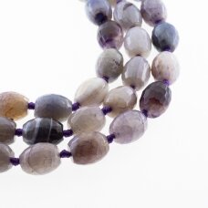 Ugnies crackle agatas, natūralus, dažytas, briaunuotas, statinės forma, violetinė spalva, 37-39 cm/gija, 14x16 mm Ugnies crackle agatas, natūralus, dažytas, briaunuotas, statinės forma, violetinė spalva, 37-39 cm/gija, 14x16 mm