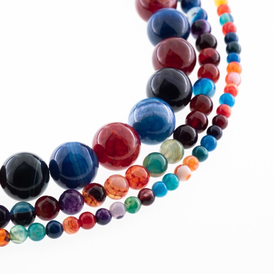 Fire Crackle Agate, Natural, Dyed, Round Bead, Dark Mixed Colors, 37-39 cm/strand, 4, 6, 8, 10, 12, 14 mm Fire Crackle Agate, Natural, Dyed, Round Bead, Dark Mixed Colors, 37-39 cm/strand, 4, 6, 8, 10, 12, 14 mm