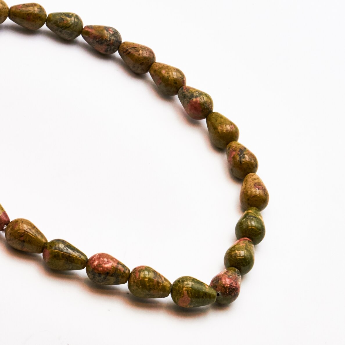 Unakite, Natural, B Grade, Teardrop Bead, Green-Terracotta, 37-39 cm/strand, 10x15 mm Unakite, Natural, B Grade, Teardrop Bead, Green-Terracotta, 37-39 cm/strand, 10x15 mm