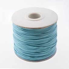 Vaškuota poliesterinė virvelė, #46 pastelinė mėlyna spalva, apie 180 metrų/ritė, 0.8 mm