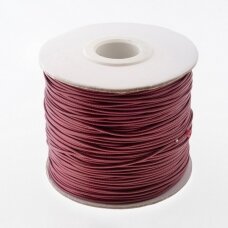 Waxed polyester cord, #48 extra dark red, about 180-meter/spool, 0.5 mm