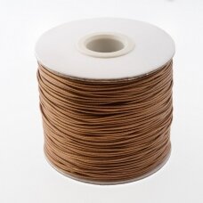 Waxed polyester cord, #65 caramel, about 180-meter/spool, 0.8 mm
