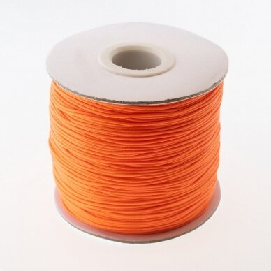 Vaškuota poliesterinė virvelė, #05 ryškiai oranžinė spalva, apie 180 metrų/ritė, 0.5 mm