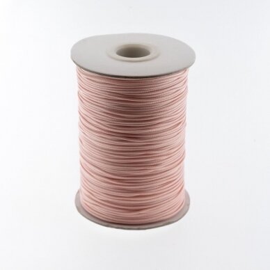 Vaškuota poliesterinė virvelė, #08 ypač šviesi rožinė spalva, apie 180 metrų/ritė, 0.5 mm