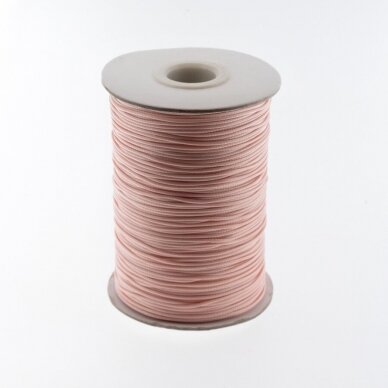 Vaškuota poliesterinė virvelė, #08 ypač šviesi rožinė spalva, apie 180 metrų/ritė, 1.0 mm