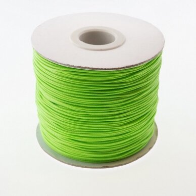 Waxed polyester cord, #11 yellow green, about 180-meter/spool, 1.0 mm