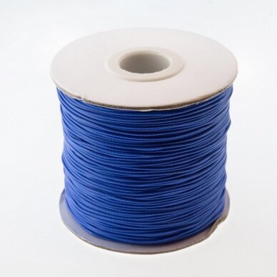 Vaškuota poliesterinė virvelė, #23 mėlyna spalva, apie 180 metrų/ritė, 0.5 mm