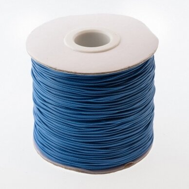 Waxed polyester cord, #27 teal blue, about 180-meter/spool, 0.5 mm