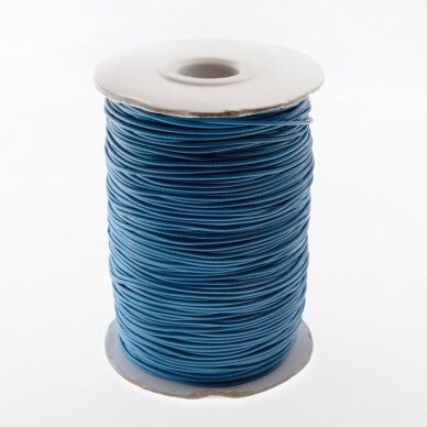 Waxed polyester cord, #31 sea blue, about 180-meter/spool, 1.0 mm