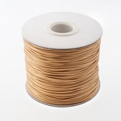 Waxed polyester cord, #37 light brown, about 180-meter/spool, 0.5 mm