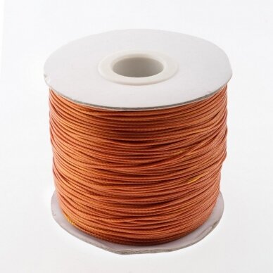Waxed polyester cord, #40 amber orange, about 180-meter/spool, 0.8 mm