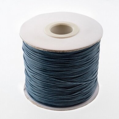 Waxed polyester cord, #41 pine green, about 180-meter/spool, 0.8 mm