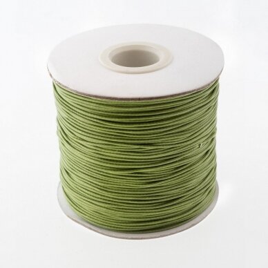 Waxed polyester cord, #43 pastel green, about 180-meter/spool, 0.5 mm