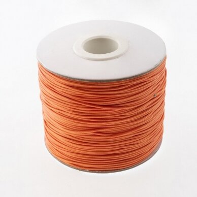 Waxed polyester cord, #47 orange, about 180-meter/spool, 0.8 mm
