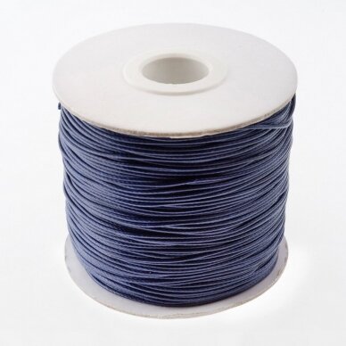 Vaškuota poliesterinė virvelė, #55 ypač tamsi mėlyna spalva, apie 180 metrų/ritė, 0.5 mm