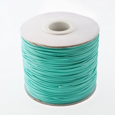 Waxed polyester cord, #58 bright mint green, about 180-meter/spool, 0.8 mm